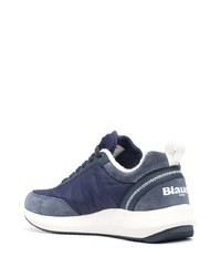 Мужские бело-темно-синие кроссовки от Blauer