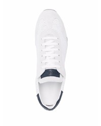 Мужские бело-темно-синие кроссовки от Corneliani