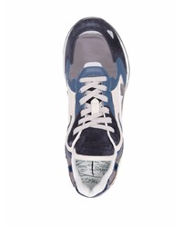 Мужские бело-темно-синие кроссовки от Premiata