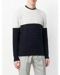 Мужской бело-темно-синий вязаный свитер от Eleventy