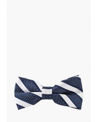Мужской бело-темно-синий галстук-бабочка в горизонтальную полоску от Churchill accessories