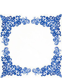 Бело-темно-синий нагрудный платок с "огурцами"