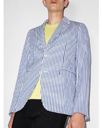 Мужской бело-темно-синий пиджак в вертикальную полоску от Comme Des Garcons SHIRT