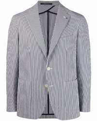 Мужской бело-темно-синий пиджак в вертикальную полоску от Tagliatore