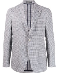 Мужской бело-темно-синий пиджак с узором "гусиные лапки" от Tagliatore