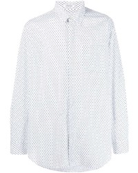 Мужская бело-темно-синяя рубашка с длинным рукавом с принтом от Engineered Garments