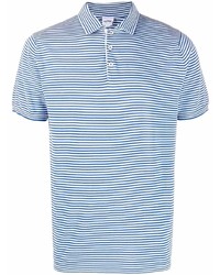 Мужская бело-темно-синяя футболка-поло в горизонтальную полоску от Aspesi