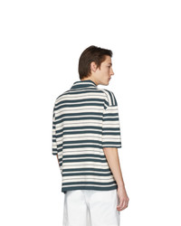 Мужская бело-темно-синяя футболка-поло в горизонтальную полоску от Jil Sanderand