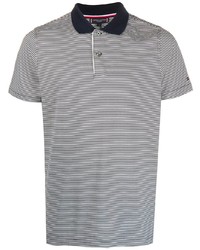 Мужская бело-темно-синяя футболка-поло в горизонтальную полоску от Tommy Hilfiger