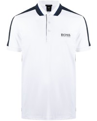 Мужская бело-темно-синяя футболка-поло от BOSS HUGO BOSS