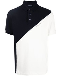 Мужская бело-темно-синяя футболка-поло от Emporio Armani