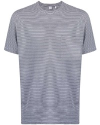 Мужская бело-темно-синяя футболка с круглым вырезом в горизонтальную полоску от Aspesi