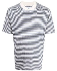 Мужская бело-темно-синяя футболка с круглым вырезом в горизонтальную полоску от Barbour