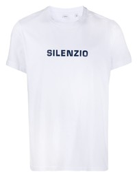 Мужская бело-темно-синяя футболка с круглым вырезом с принтом от Aspesi