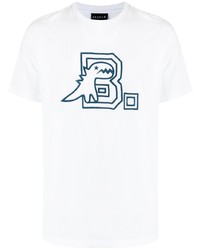 Мужская бело-темно-синяя футболка с круглым вырезом с принтом от SPORT b. by agnès b.
