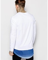 Мужская бело-темно-синяя футболка с круглым вырезом от Asos