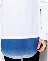 Мужская бело-темно-синяя футболка с круглым вырезом от Asos