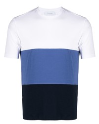 Мужская бело-темно-синяя футболка с круглым вырезом от Cruciani