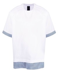 Мужская бело-темно-синяя футболка с круглым вырезом от Juun.J