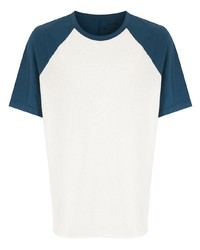 Мужская бело-темно-синяя футболка с круглым вырезом от OSKLEN