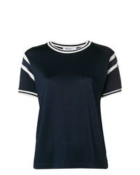 Женская бело-темно-синяя футболка с круглым вырезом от T by Alexander Wang
