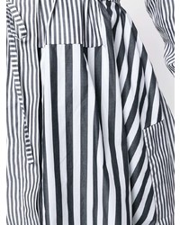 Бело-черная блуза на пуговицах в вертикальную полоску от Ports 1961