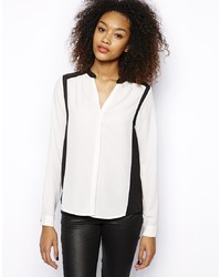 Бело-черная блуза на пуговицах от Vero Moda