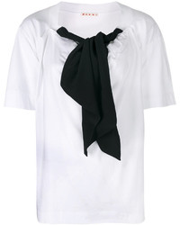 Бело-черная блуза с коротким рукавом от Marni