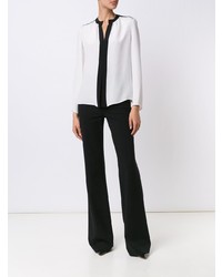 Бело-черная блузка с длинным рукавом от Derek Lam