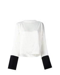 Бело-черная блузка с длинным рукавом от Haider Ackermann