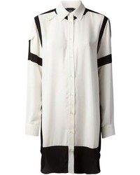 Бело-черная блузка с длинным рукавом от McQ by Alexander McQueen