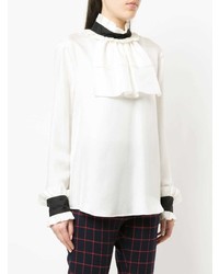 Бело-черная блузка с длинным рукавом от Macgraw