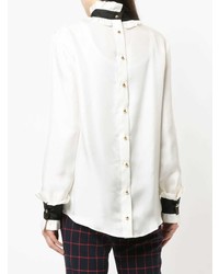 Бело-черная блузка с длинным рукавом от Macgraw