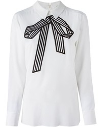 Бело-черная блузка с длинным рукавом от Stella McCartney