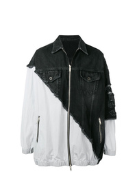 Мужская бело-черная джинсовая куртка от Unravel Project