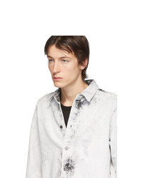 Мужская бело-черная джинсовая рубашка от Stella McCartney