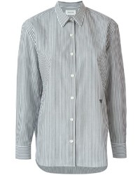 Женская бело-черная классическая рубашка в вертикальную полоску от Wood Wood