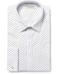 Мужская бело-черная классическая рубашка в горошек от Burberry