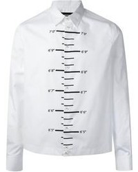 Мужская бело-черная классическая рубашка с принтом от DSquared
