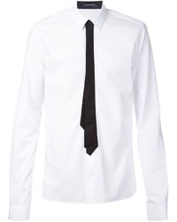 Мужская бело-черная классическая рубашка с принтом от Kris Van Assche