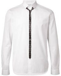 Мужская бело-черная классическая рубашка с принтом от Neil Barrett