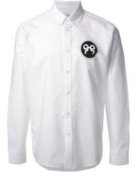 Мужская бело-черная классическая рубашка с принтом от Soulland