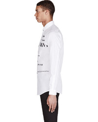 Мужская бело-черная классическая рубашка с принтом от Diesel Black Gold