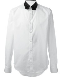 Мужская бело-черная классическая рубашка от Alexander McQueen