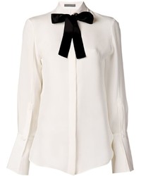 Женская бело-черная классическая рубашка от Alexander McQueen