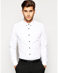 Мужская бело-черная классическая рубашка от Asos