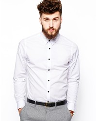 Мужская бело-черная классическая рубашка от Asos