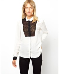 Женская бело-черная классическая рубашка от Asos