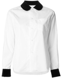 Женская бело-черная классическая рубашка от Comme Des Garcons SHIRT