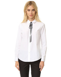 Женская бело-черная классическая рубашка от Theory